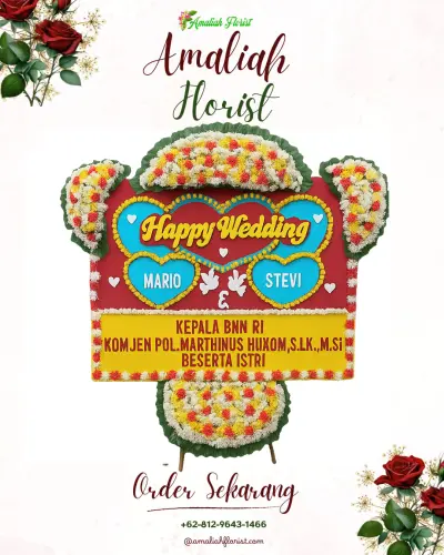 Karangan Papan Bunga Pernikahan di Rembul